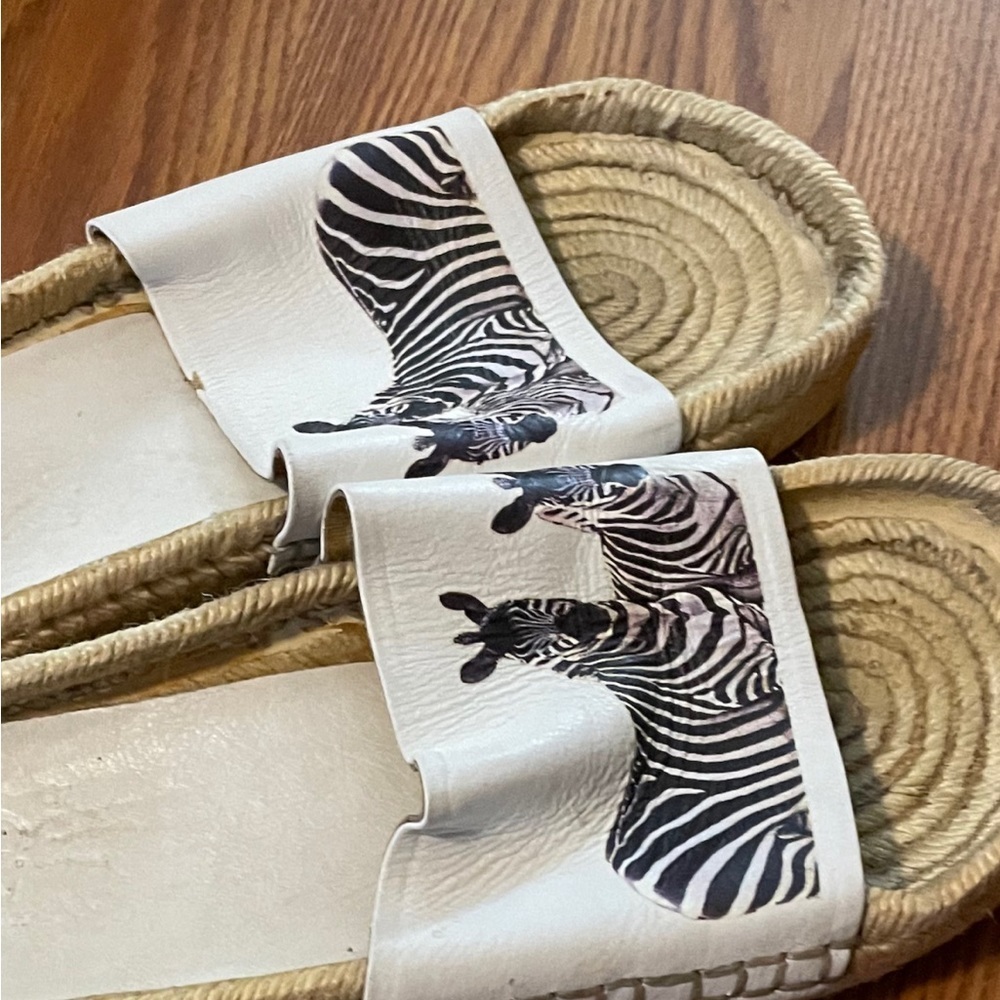 Ras Zebra Print Leather espadrilles Size 39 US Size 8.5 - Picture 2 of 7